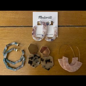 Set of four Madwell earrings